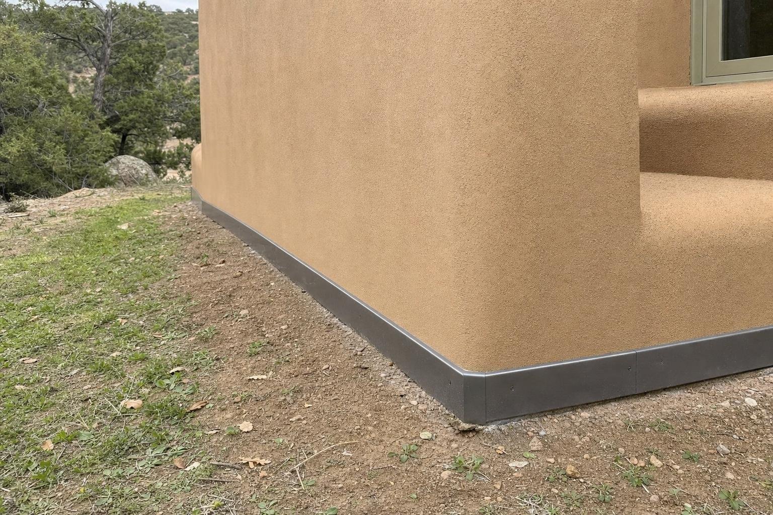 Example of stucco water damage repair work